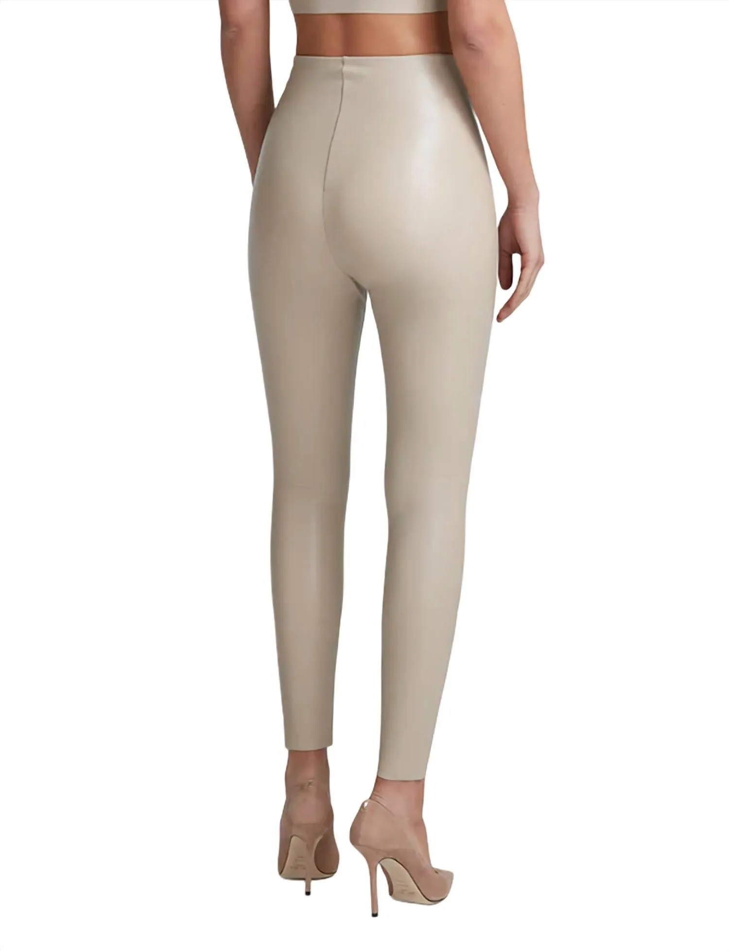 Kunstleder-Legging in Sand