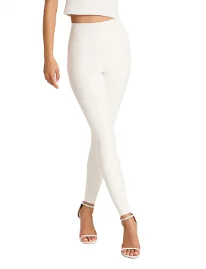 Weiße Kunstleder-Leggings