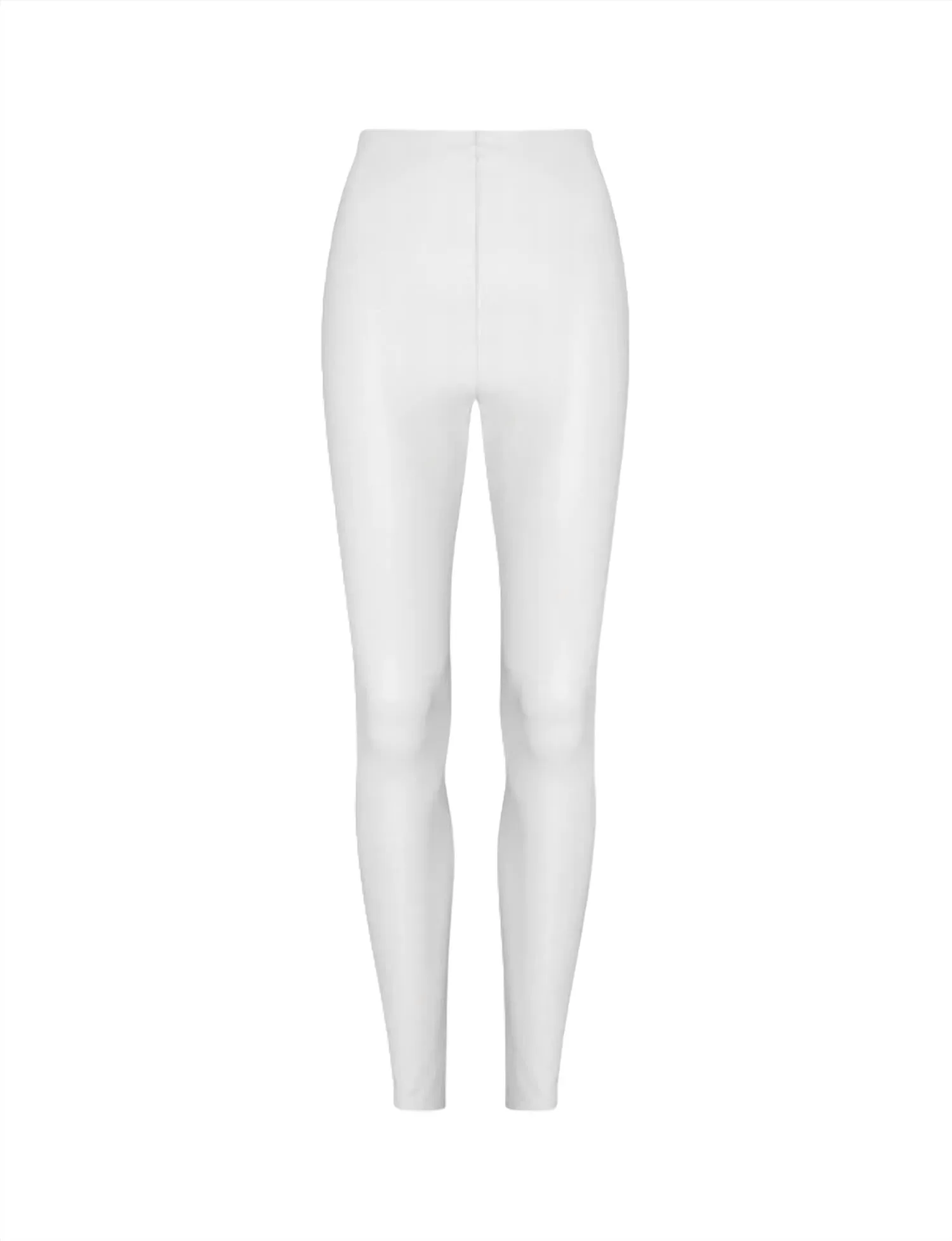 Weiße Kunstleder-Leggings