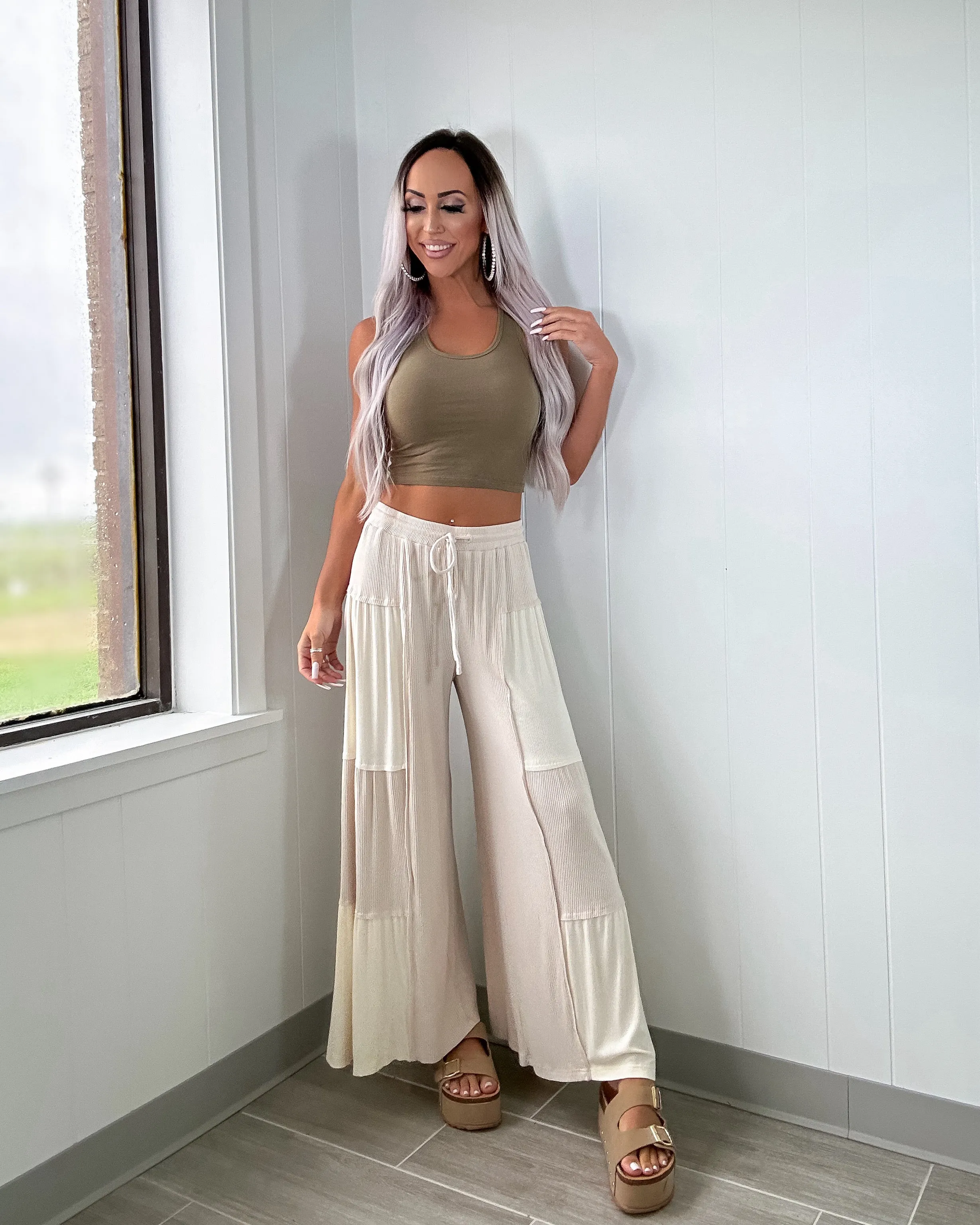 Flirty Feeling Colorblock Hose - Sandbeige