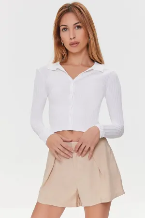 Forever 21 Damen Plissierte Relaxed-Fit Shorts Khaki Forever 21