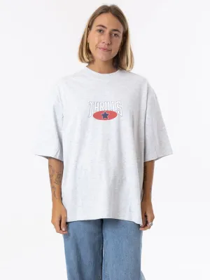 Full Ride Übergroßes T-Shirt - Weiß Meliert