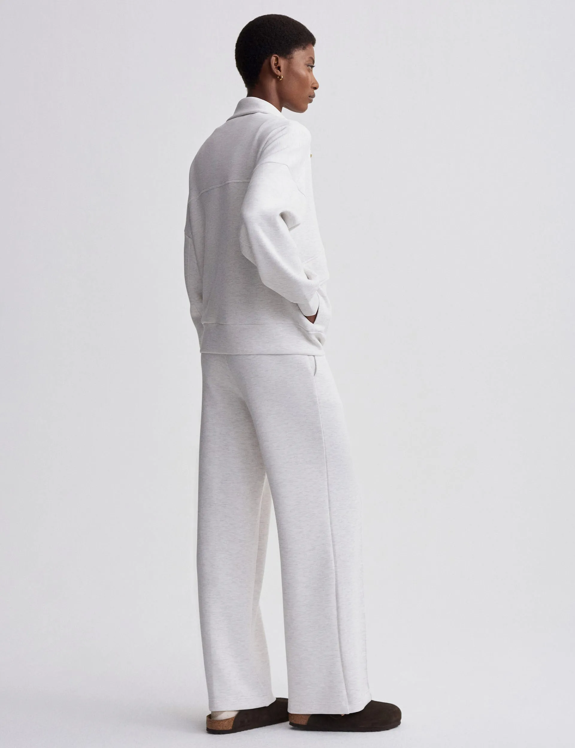Garcia Zip-Through Sweat - Elfenbein Marl