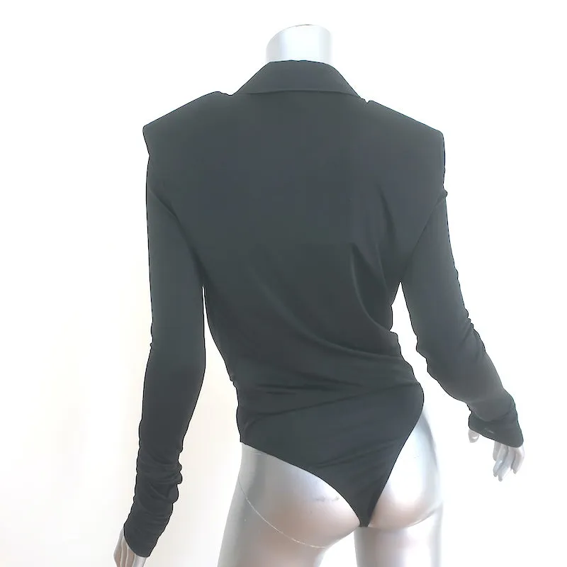 GAUGE81 Bauska Draped Cowl Neck Bodysuit Schwarz Jersey Größe Medium NEU