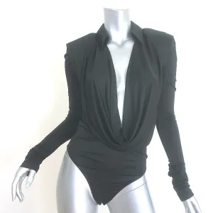 GAUGE81 Bauska Draped Cowl Neck Bodysuit Schwarz Jersey Größe Medium NEU