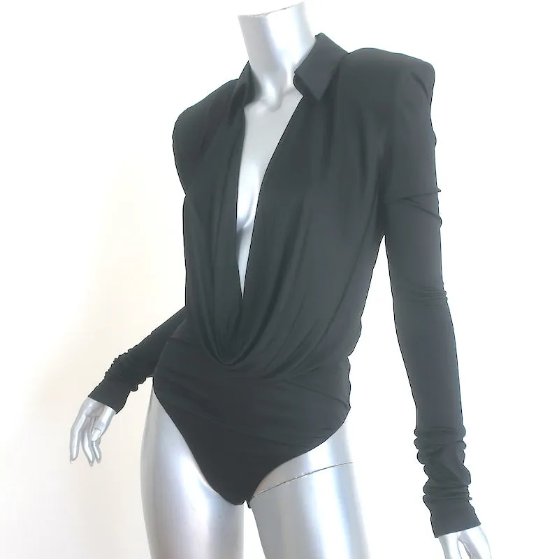 GAUGE81 Bauska Draped Cowl Neck Bodysuit Schwarz Jersey Größe Medium NEU