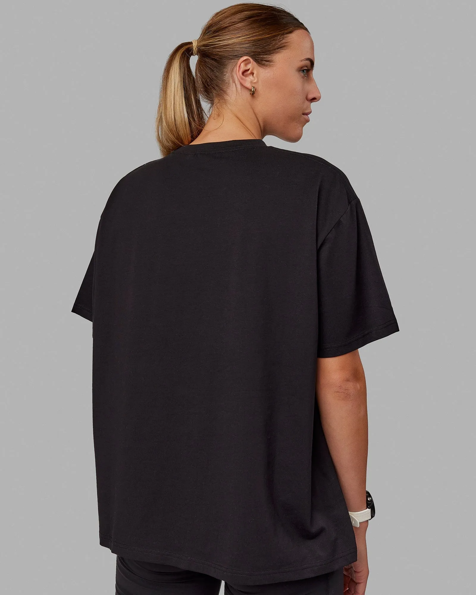 Go-To FLXCotton Übergroßes T-Shirt - Schwarz-Weiß