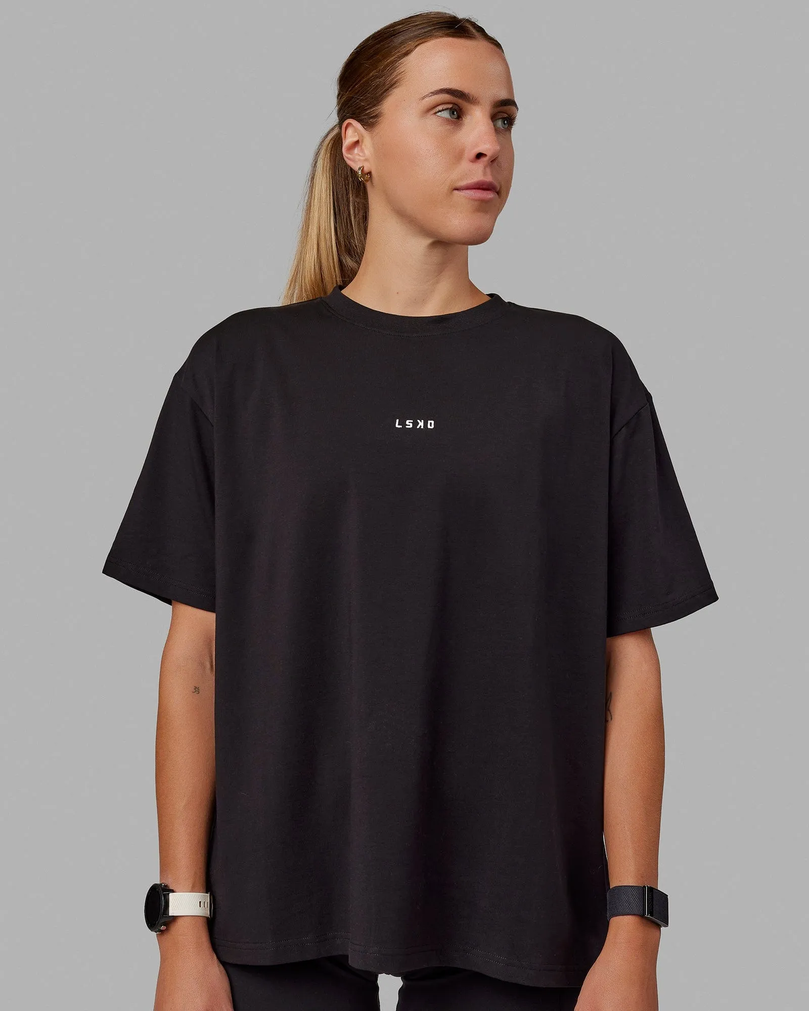 Go-To FLXCotton Übergroßes T-Shirt - Schwarz-Weiß