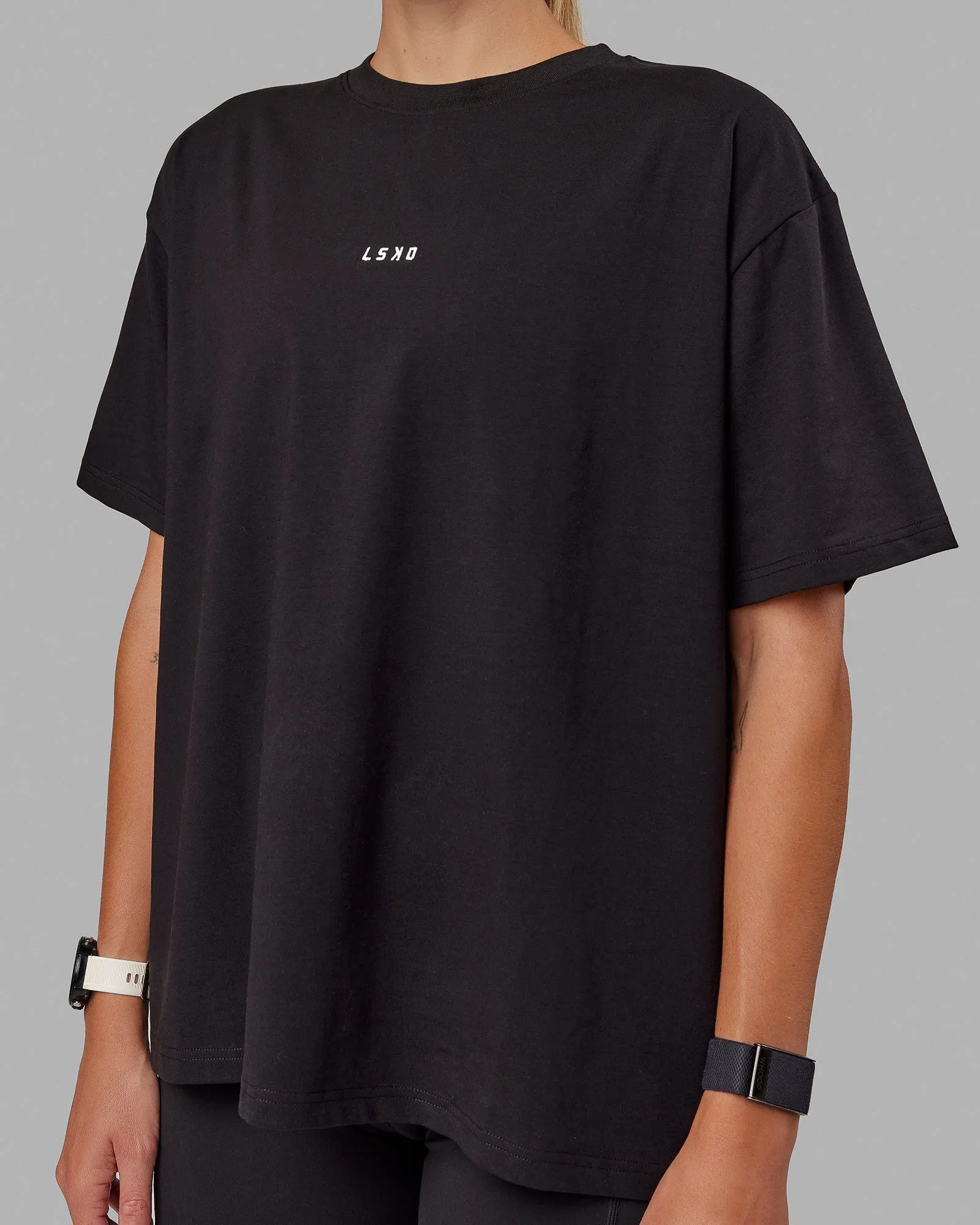 Go-To FLXCotton Übergroßes T-Shirt - Schwarz-Weiß