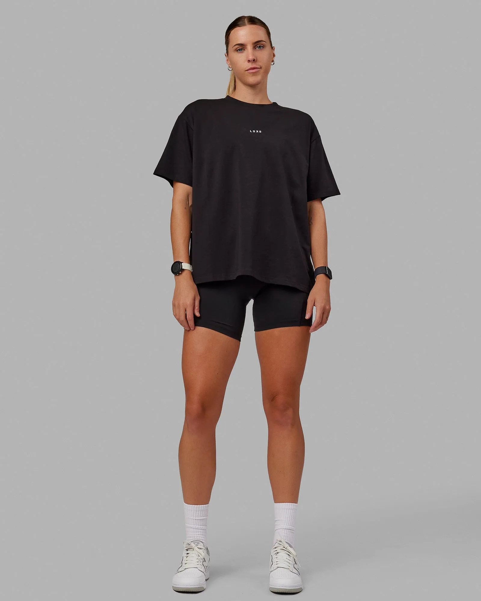 Go-To FLXCotton Übergroßes T-Shirt - Schwarz-Weiß