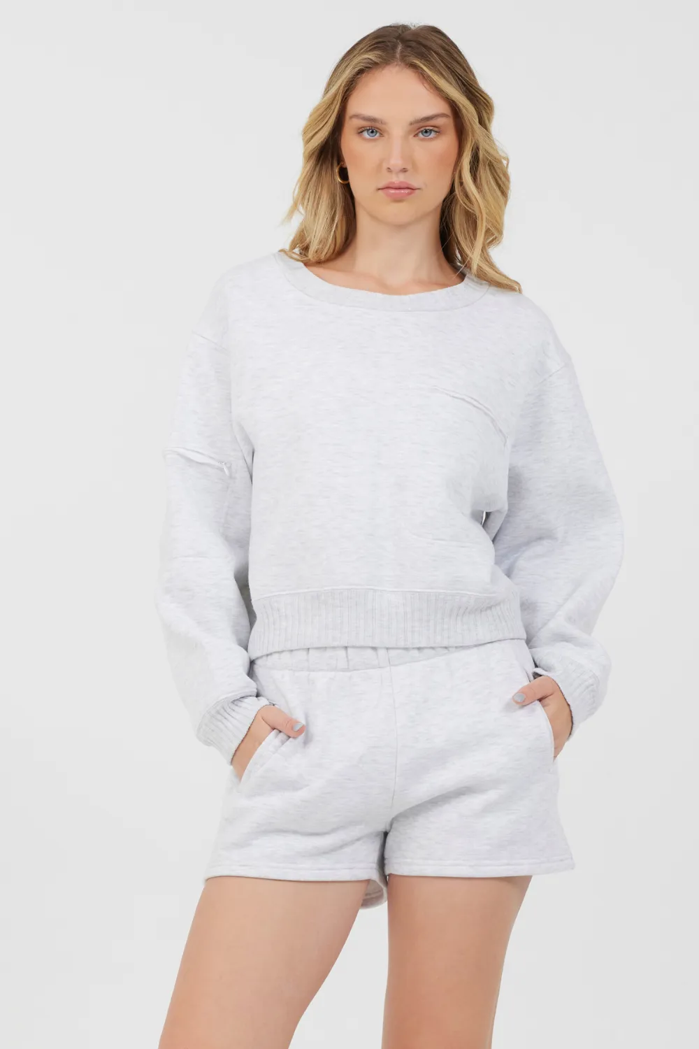 Grauer Eiszapfen Essential Fleece Crewneck