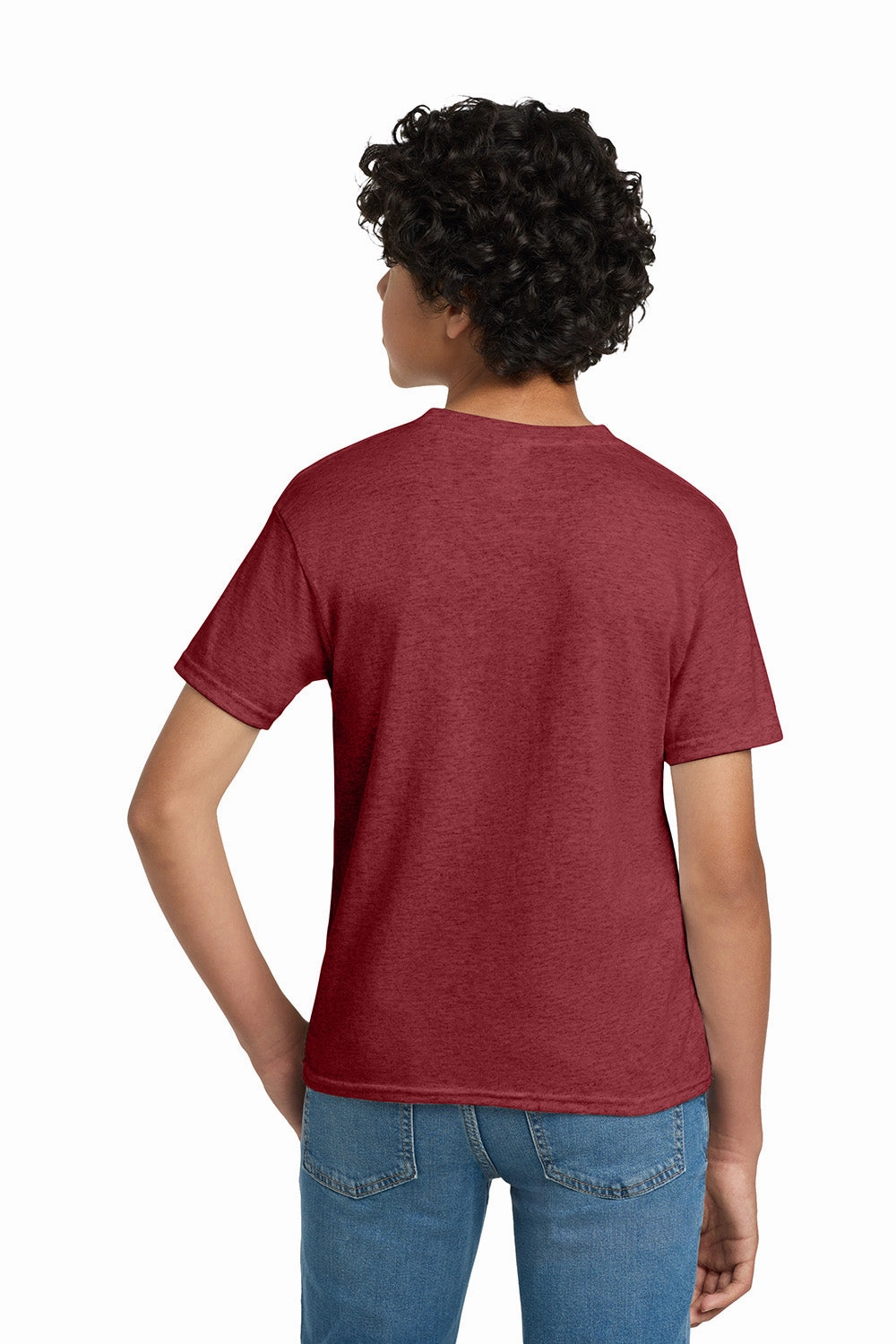Hanes Youth EcoSmart Kurzarm-Rundhals-T-Shirt - Heather Rot
