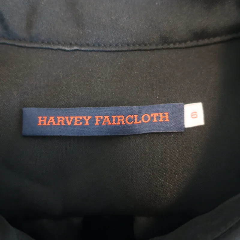 Harvey Faircloth Rüschenärmel Top Schwarz Größe 6 Knopfhemd
