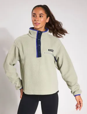 Helvetia II Cropped Sherpa Halb-Snap Fleece - Safari