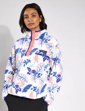 Helvetia II Cropped Sherpa Halb-Snap-Print Fleece - Pastellfarbenes Meersalz Multi