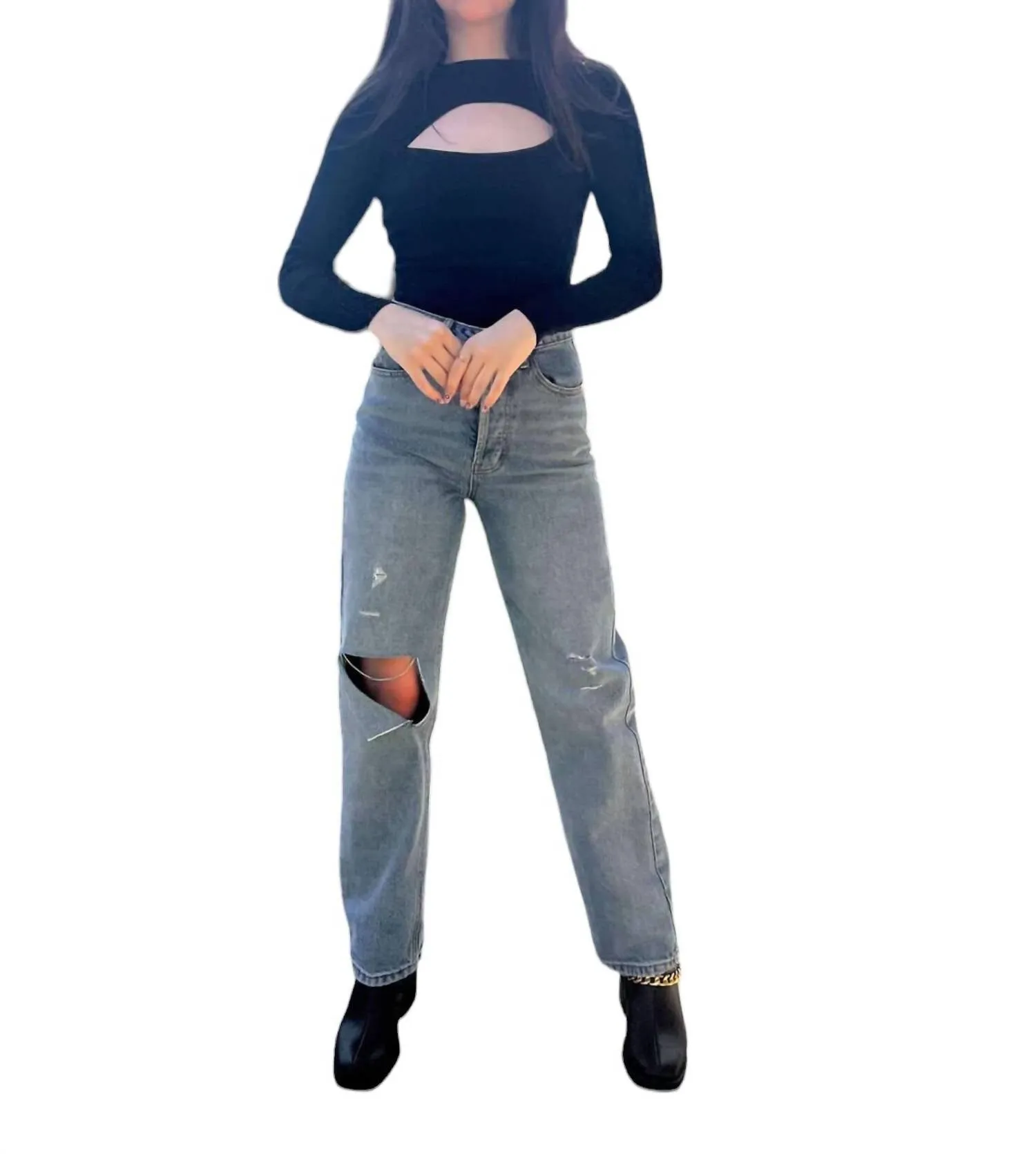 Hier Für Eine Gute Zeit Bodysuit In Schwarz