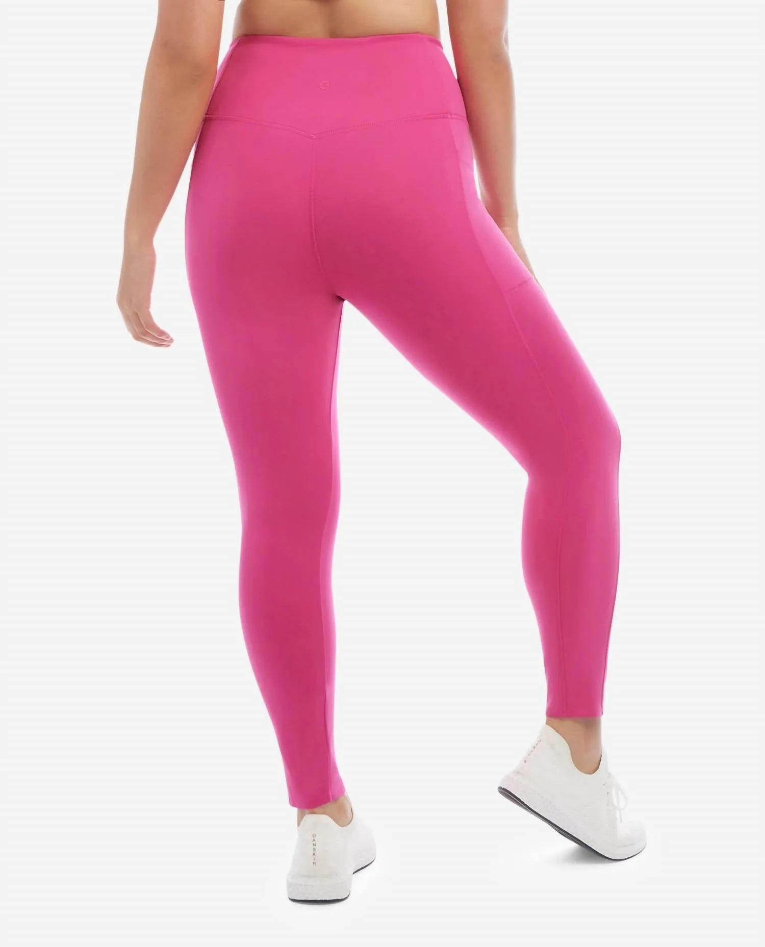 Hochgeschnittene Bonded-Leggings in Leuchtendem Pink