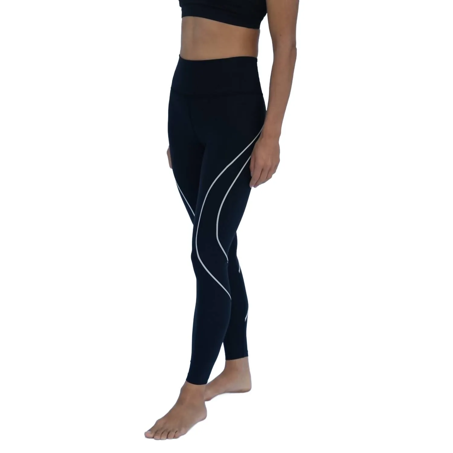 Hochtaillierende Formende Leggings In Schwarz-Birke