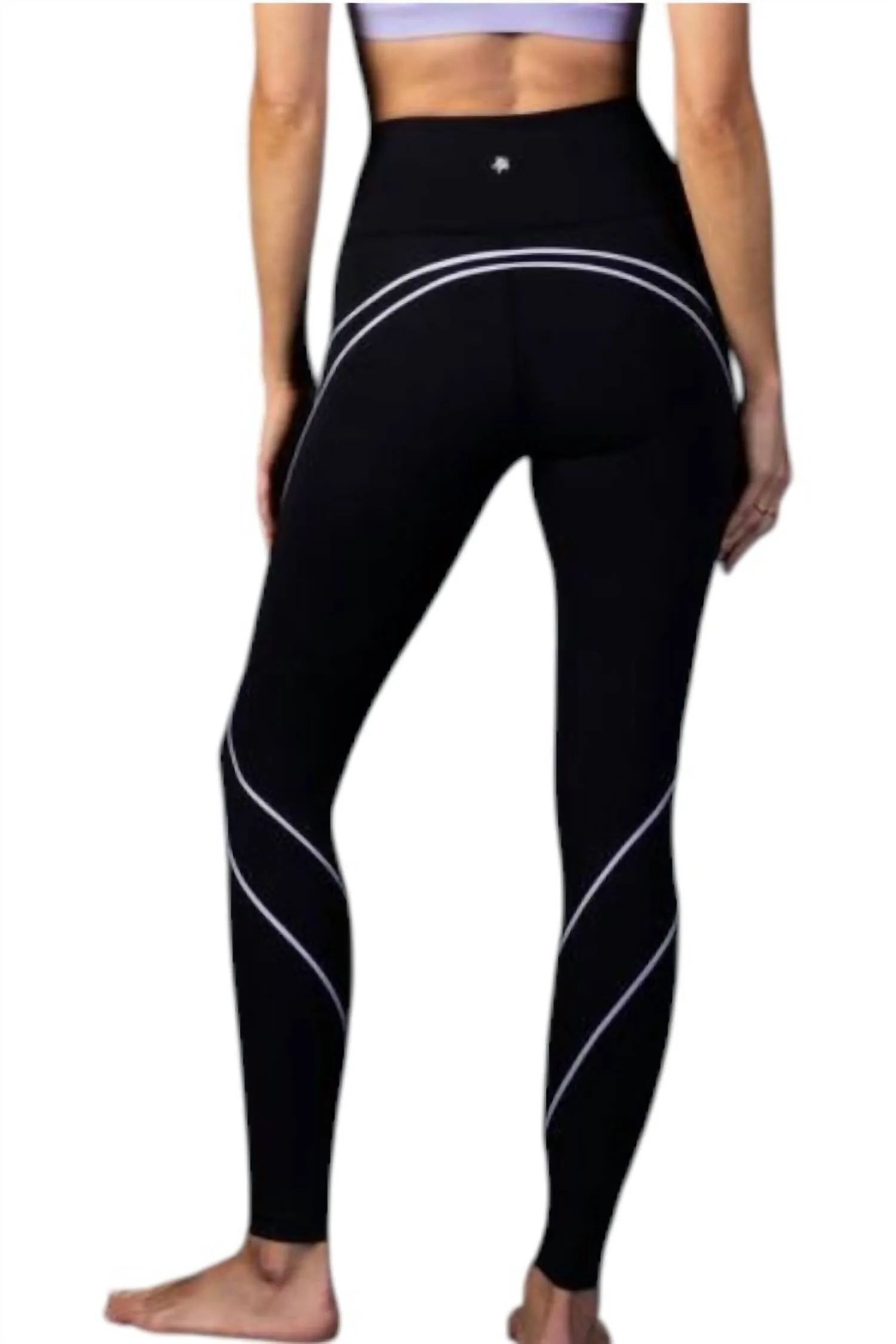 Hochtaillierende Formende Leggings in Schwarz-Lila