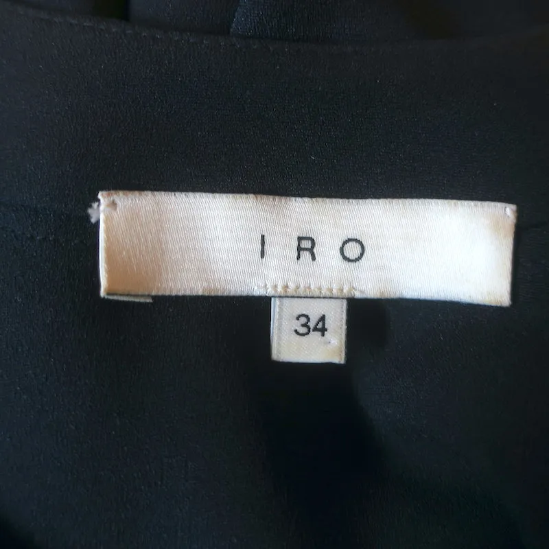 IRO Alis Schnürbluse Marine Crêpe Größe 34 V-Ausschnitt Top