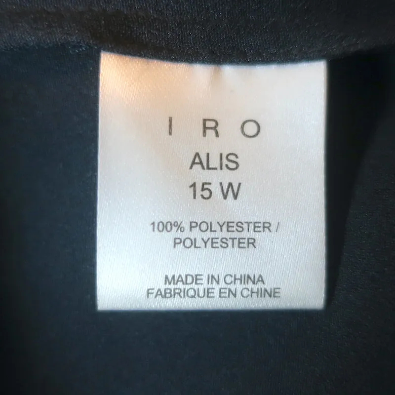 IRO Alis Schnürbluse Marine Crêpe Größe 34 V-Ausschnitt Top