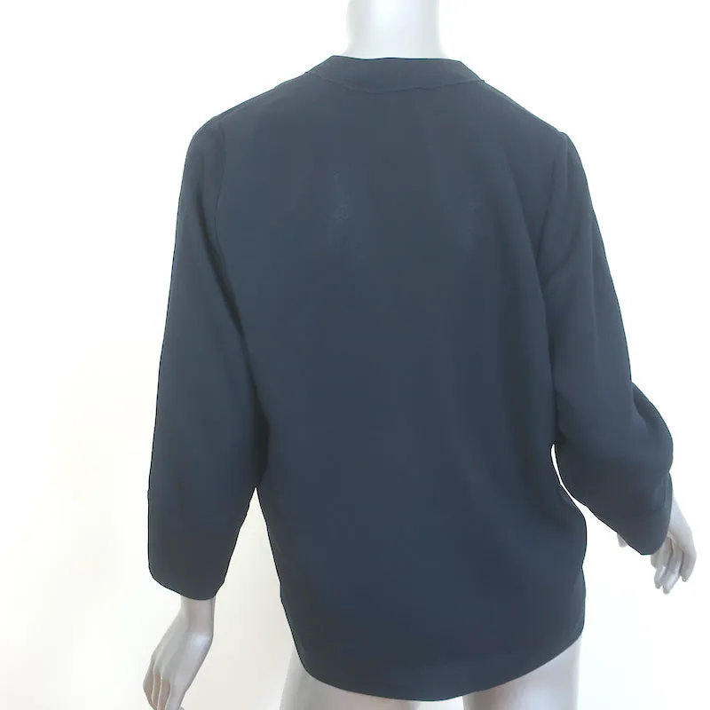 IRO Alis Schnürbluse Marine Crêpe Größe 34 V-Ausschnitt Top
