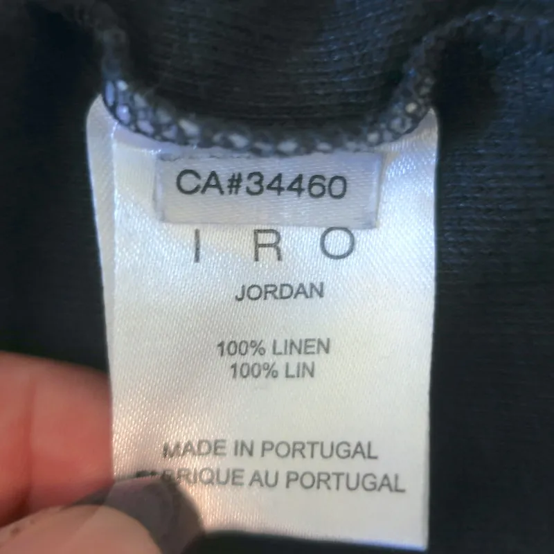 IRO Jordan Langarm-Shirt Grau Leinen-Jersey Größe M