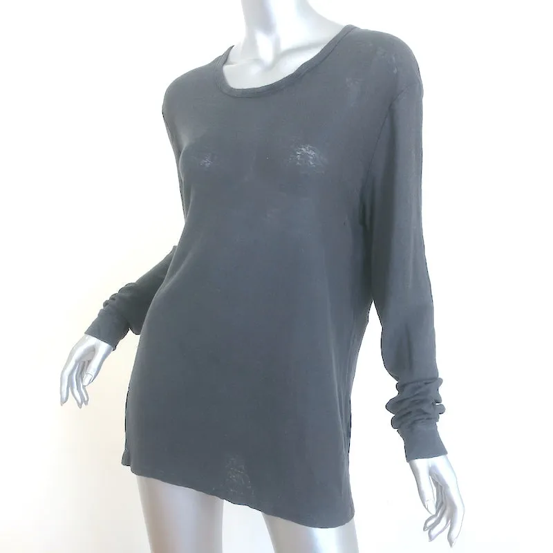 IRO Jordan Langarm-Shirt Grau Leinen-Jersey Größe M
