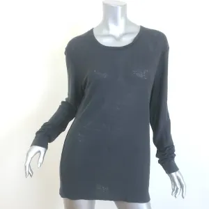 IRO Jordan Langarm-Shirt Grau Leinen-Jersey Größe M