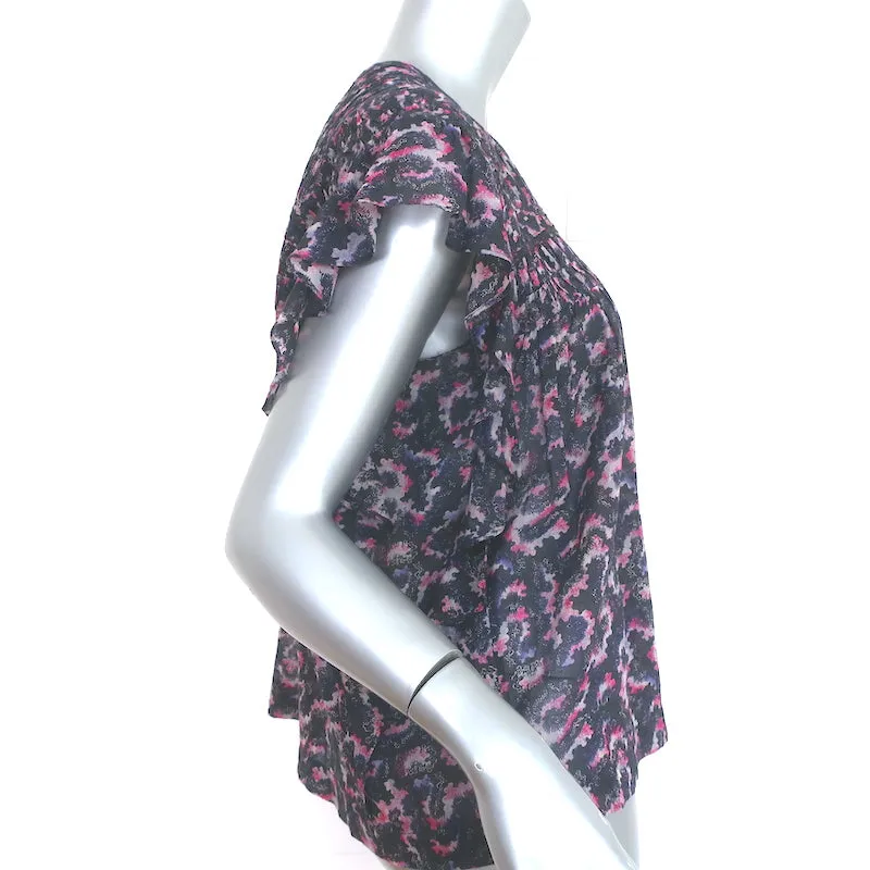 Isabel Marant Etoile Bluse Ilayona Bedruckte Baumwolle Größe 36 Flatterärmeliges Top