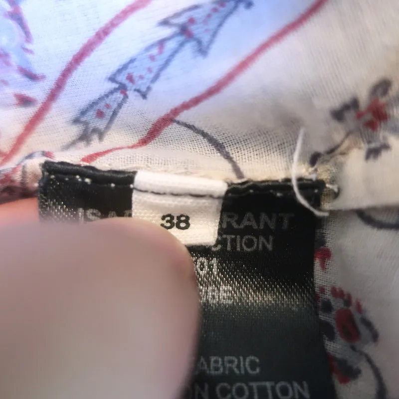 Isabel Marant Etoile Maria Bluse Pink Blumenmuster Größe 38 Langarmtop