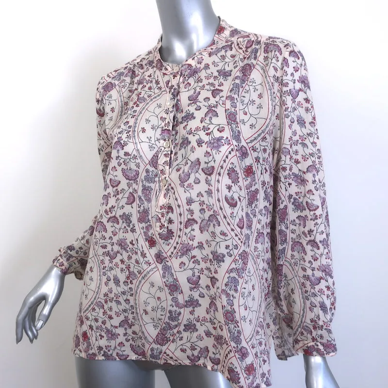 Isabel Marant Etoile Maria Bluse Pink Blumenmuster Größe 38 Langarmtop