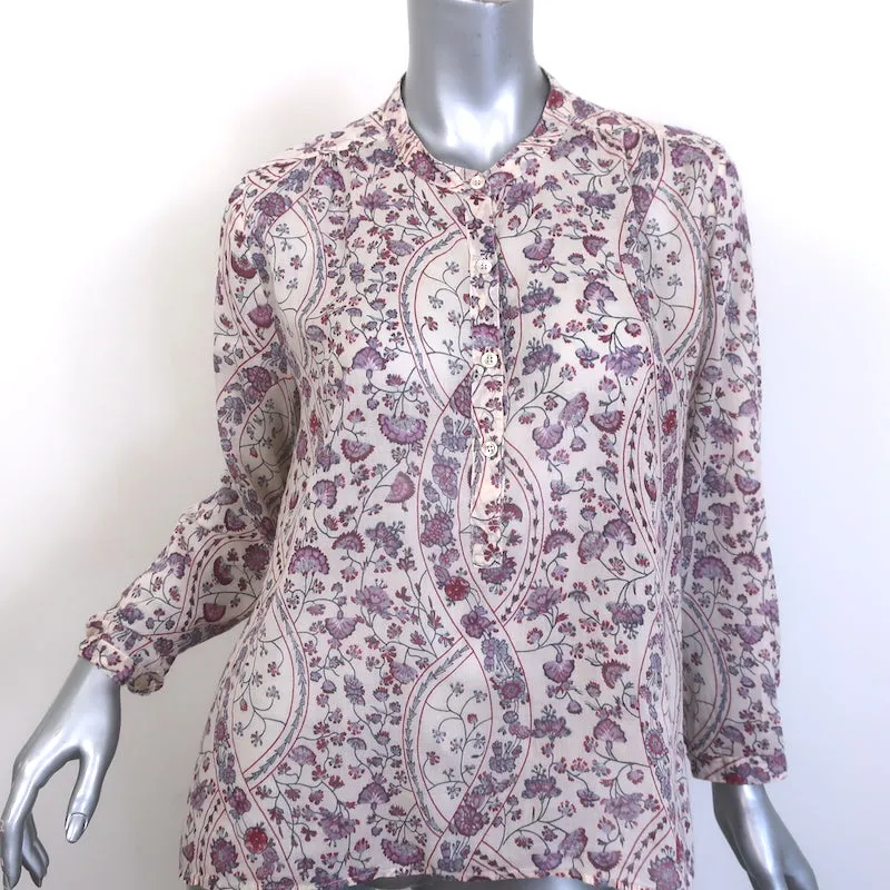 Isabel Marant Etoile Maria Bluse Pink Blumenmuster Größe 38 Langarmtop