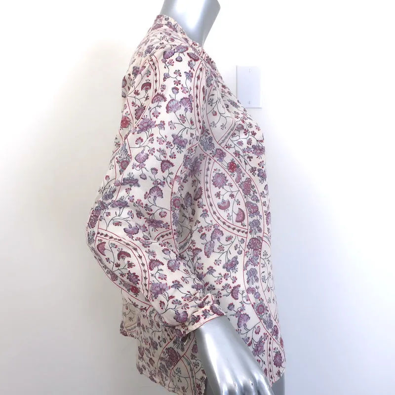 Isabel Marant Etoile Maria Bluse Pink Blumenmuster Größe 38 Langarmtop