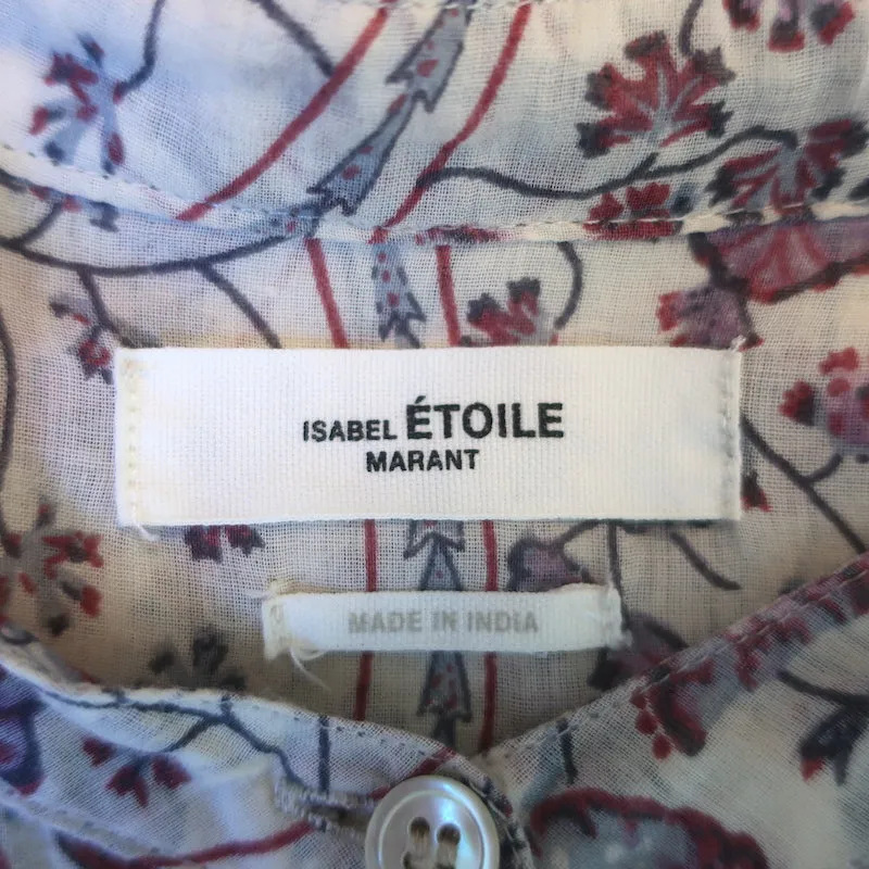 Isabel Marant Etoile Maria Bluse Pink Blumenmuster Größe 38 Langarmtop