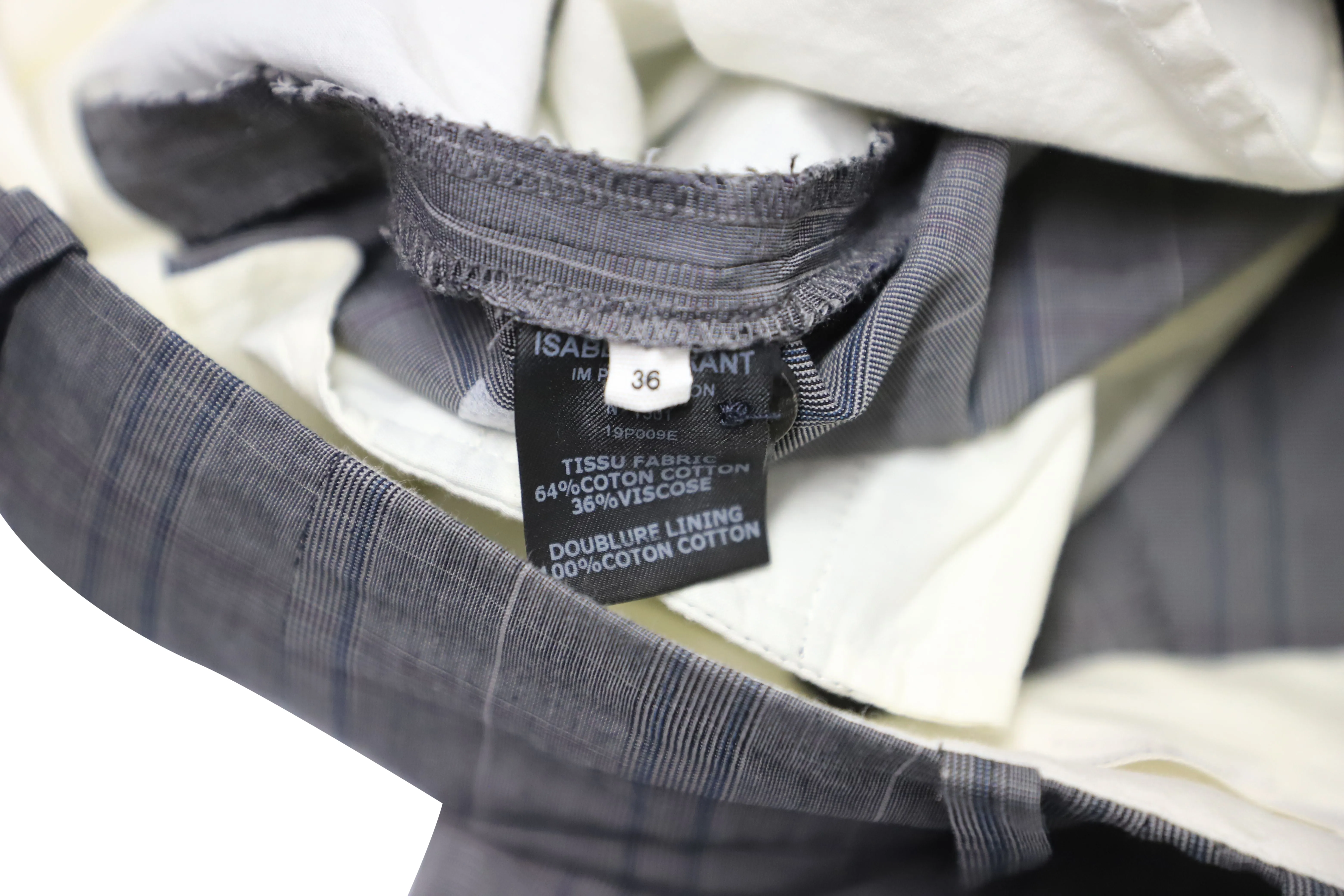 Isabel Marant Etoile Noah Check Slim Hose in Grau Baumwolle
