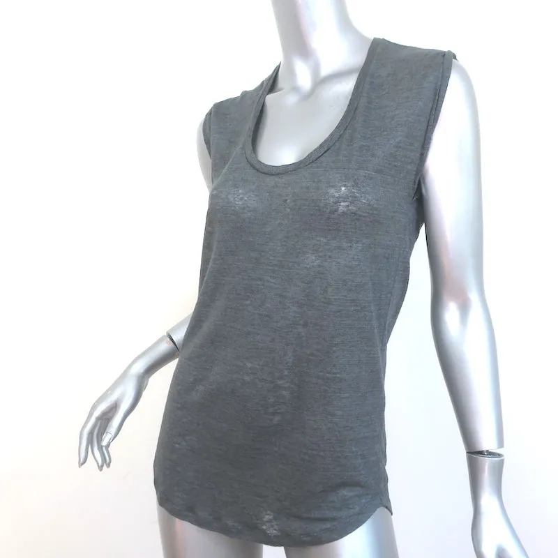 Isabel Marant Mamet Tanktop Dunkelgrau Leinen-Jersey Größe Extra Small NEU
