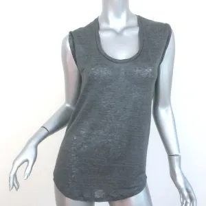 Isabel Marant Mamet Tanktop Dunkelgrau Leinen-Jersey Größe Extra Small NEU