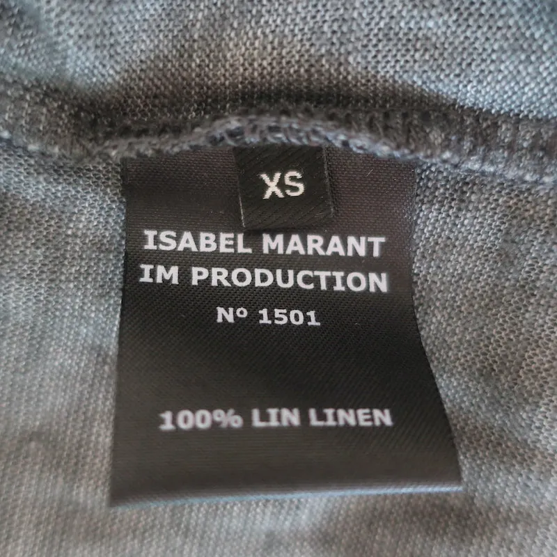 Isabel Marant Mamet Tanktop Dunkelgrau Leinen-Jersey Größe Extra Small NEU