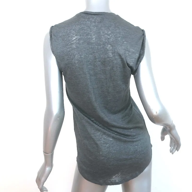 Isabel Marant Mamet Tanktop Dunkelgrau Leinen-Jersey Größe Extra Small NEU
