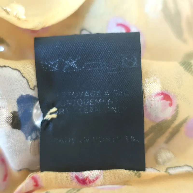 Isabel Marant Muster Rüschenbluse Gelb Blumenprint Größe 40 Top mit offenem Rücken