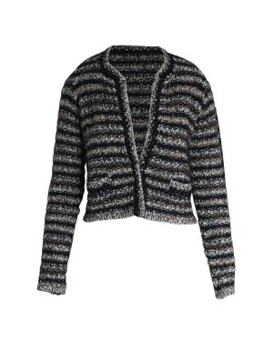 Isabel Marant Gestreifter Pullover mit Ausschnitt aus mehrfarbiger Wolle