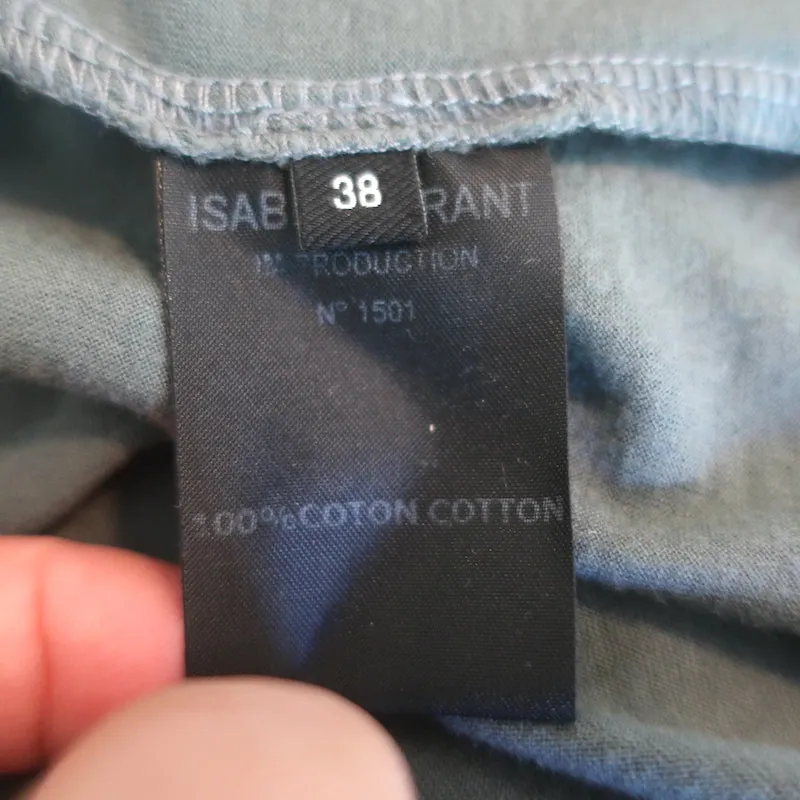 Isabel Marant Trägerbindungs-Tanktop Gräulich Grün Baumwolle Größe 38