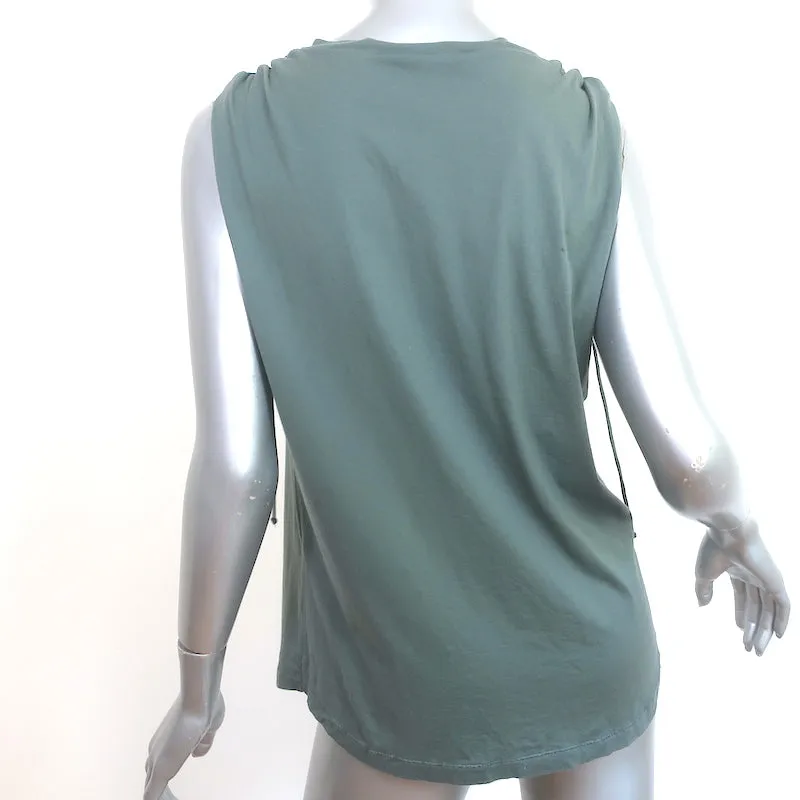 Isabel Marant Trägerbindungs-Tanktop Gräulich Grün Baumwolle Größe 38