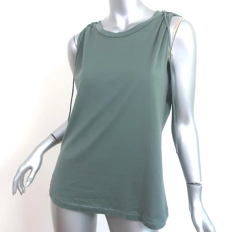 Isabel Marant Trägerbindungs-Tanktop Gräulich Grün Baumwolle Größe 38