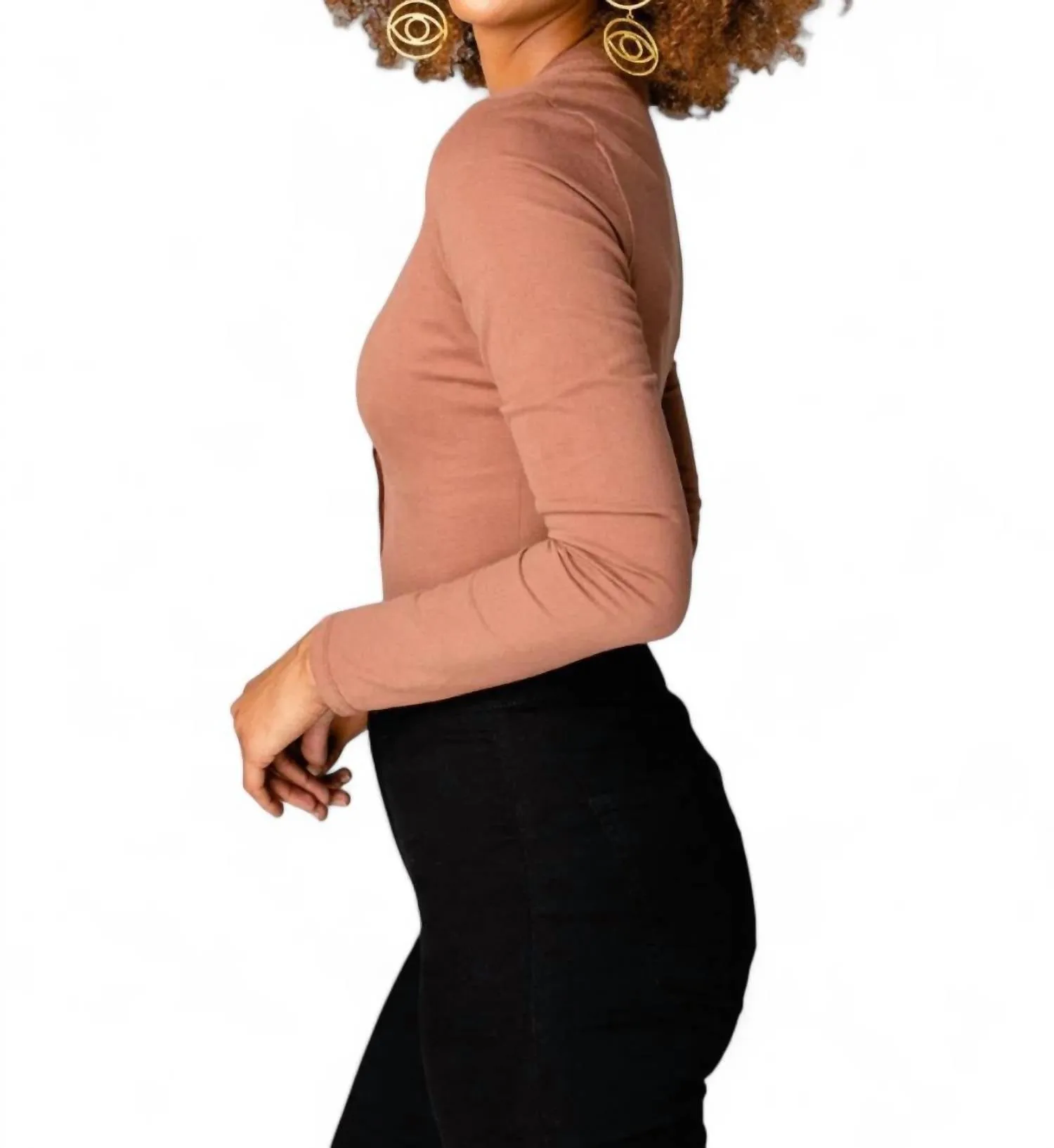Ivy Henley Knopfleibchen in Braun