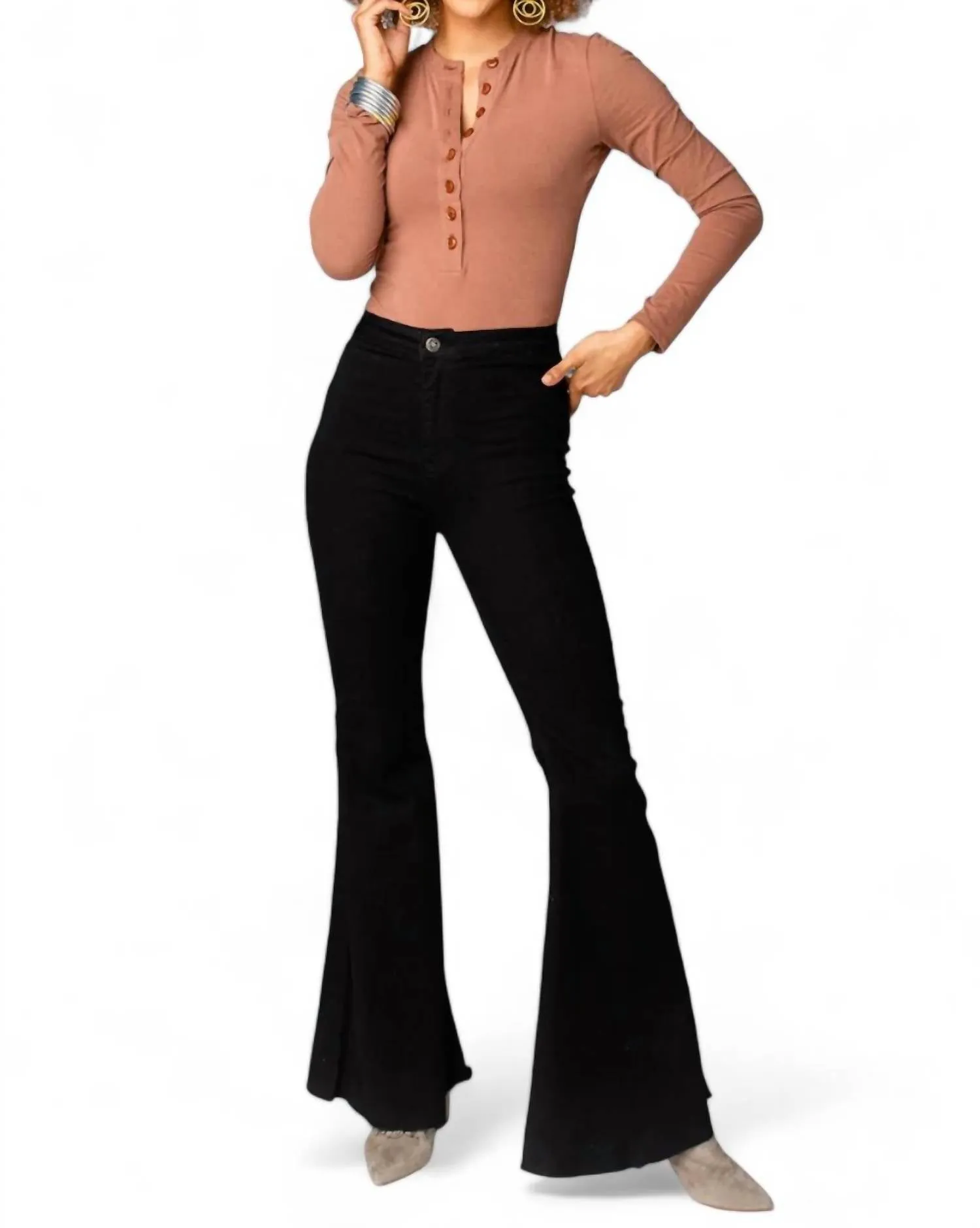Ivy Henley Knopfleibchen in Braun