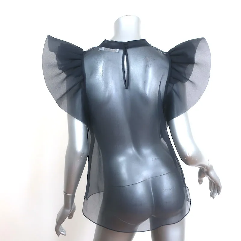 Jonathan Simkhai Corina Rüschen-Organza-Top Marine Größe S