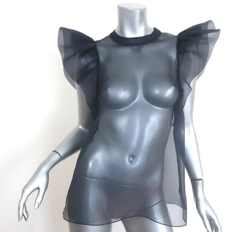 Jonathan Simkhai Corina Rüschen-Organza-Top Marine Größe S