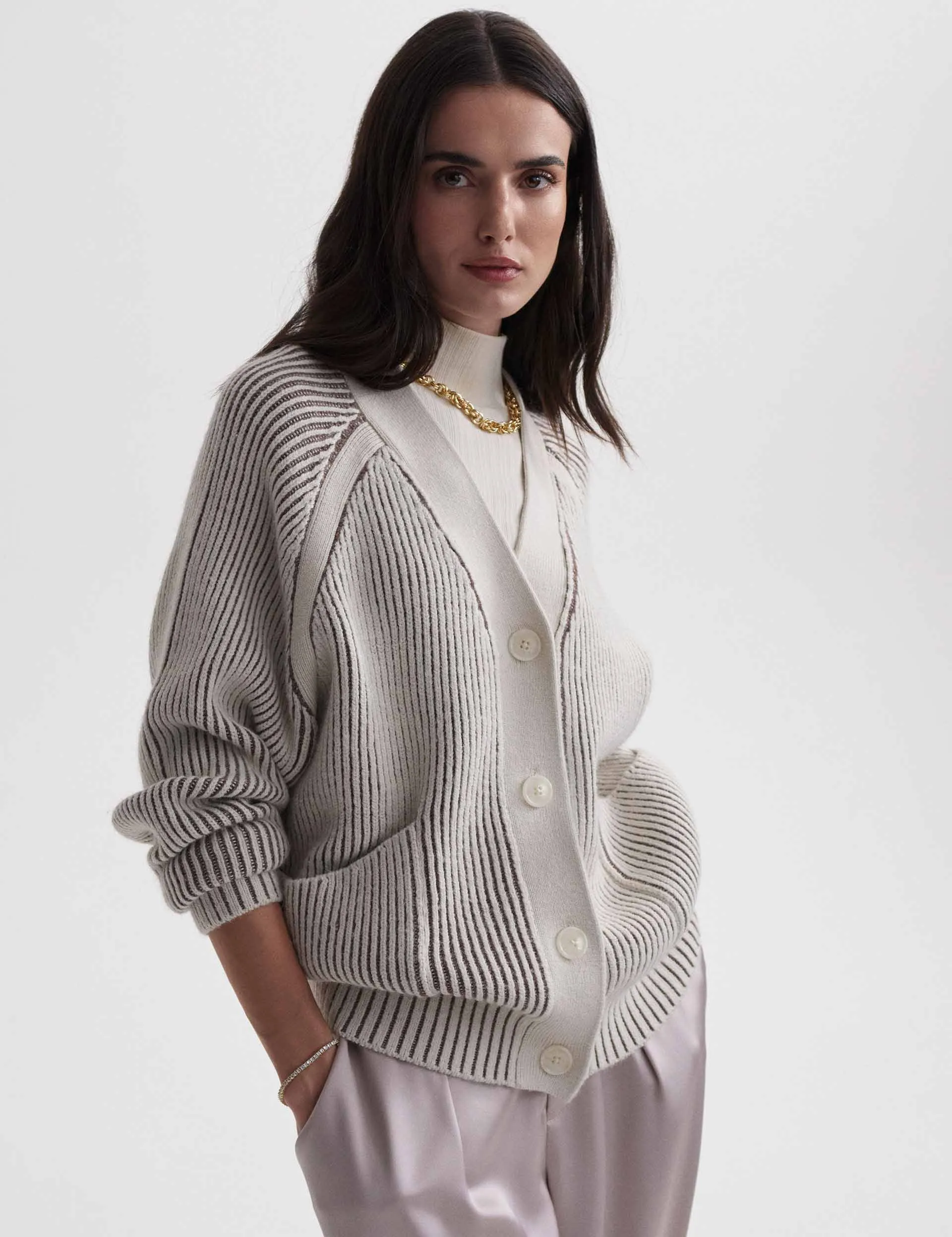 Jude Plated Cardigan - Birke